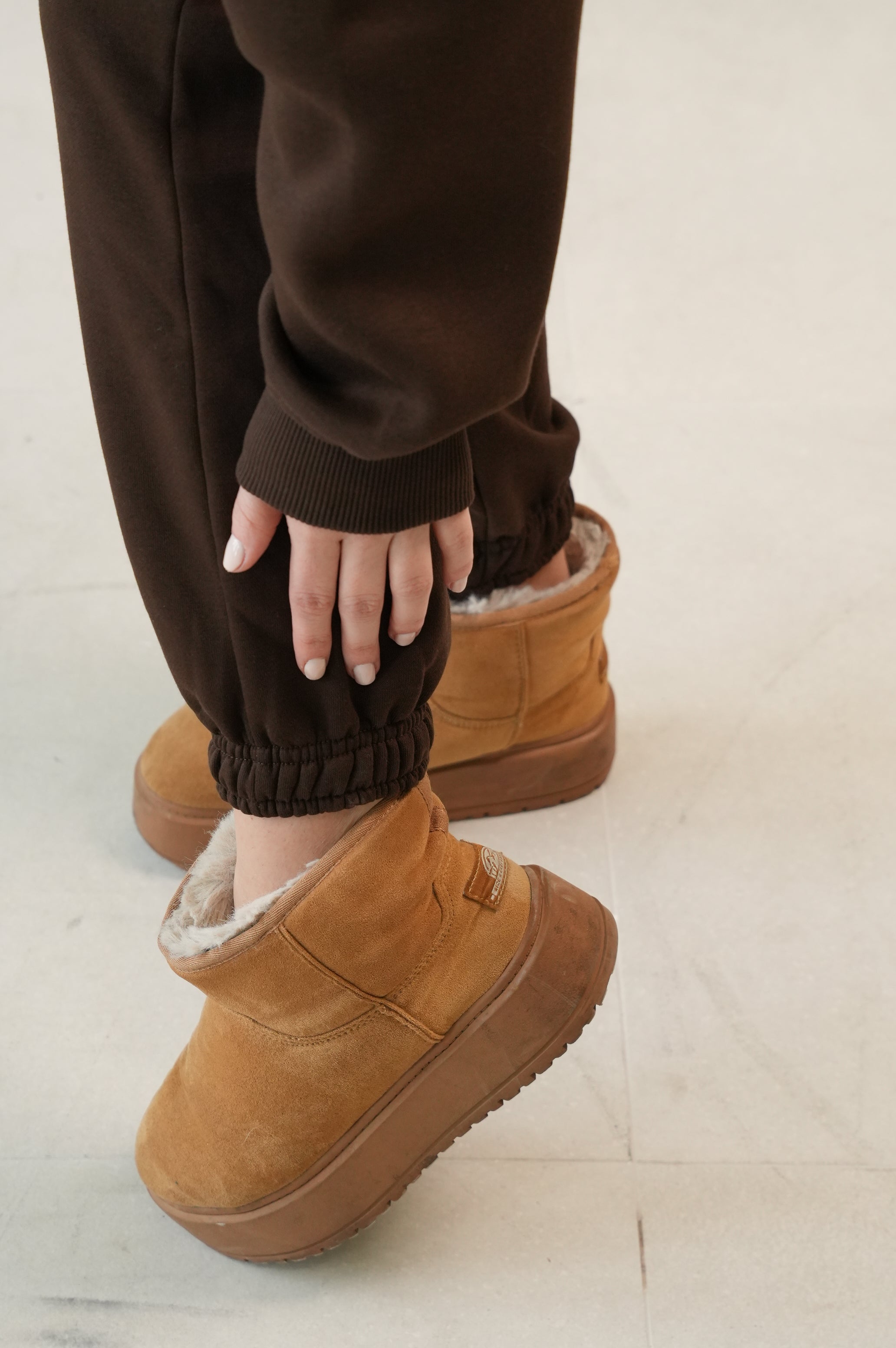 Kadın Sweatshirt & Jogger Pantolon Takım – Kahverengi