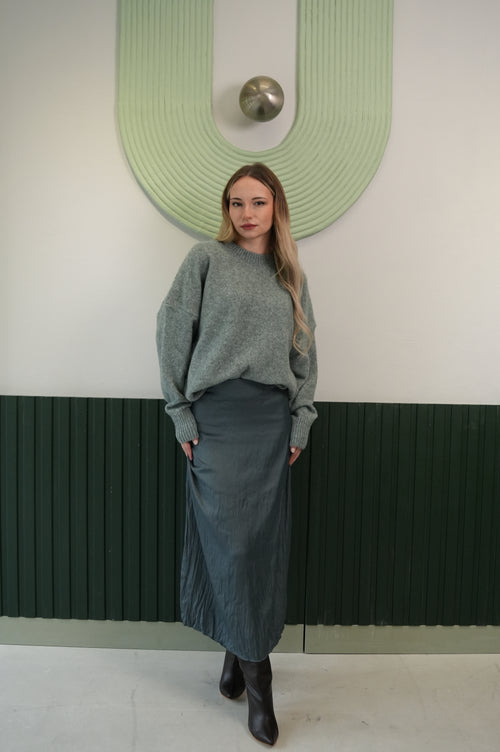 Yüksek Bel Düz Kesim Uzun Etek – Antrasit