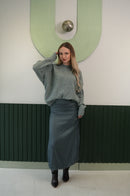 Yüksek Bel Düz Kesim Uzun Etek – Antrasit