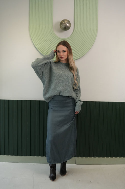 Yüksek Bel Düz Kesim Uzun Etek – Antrasit