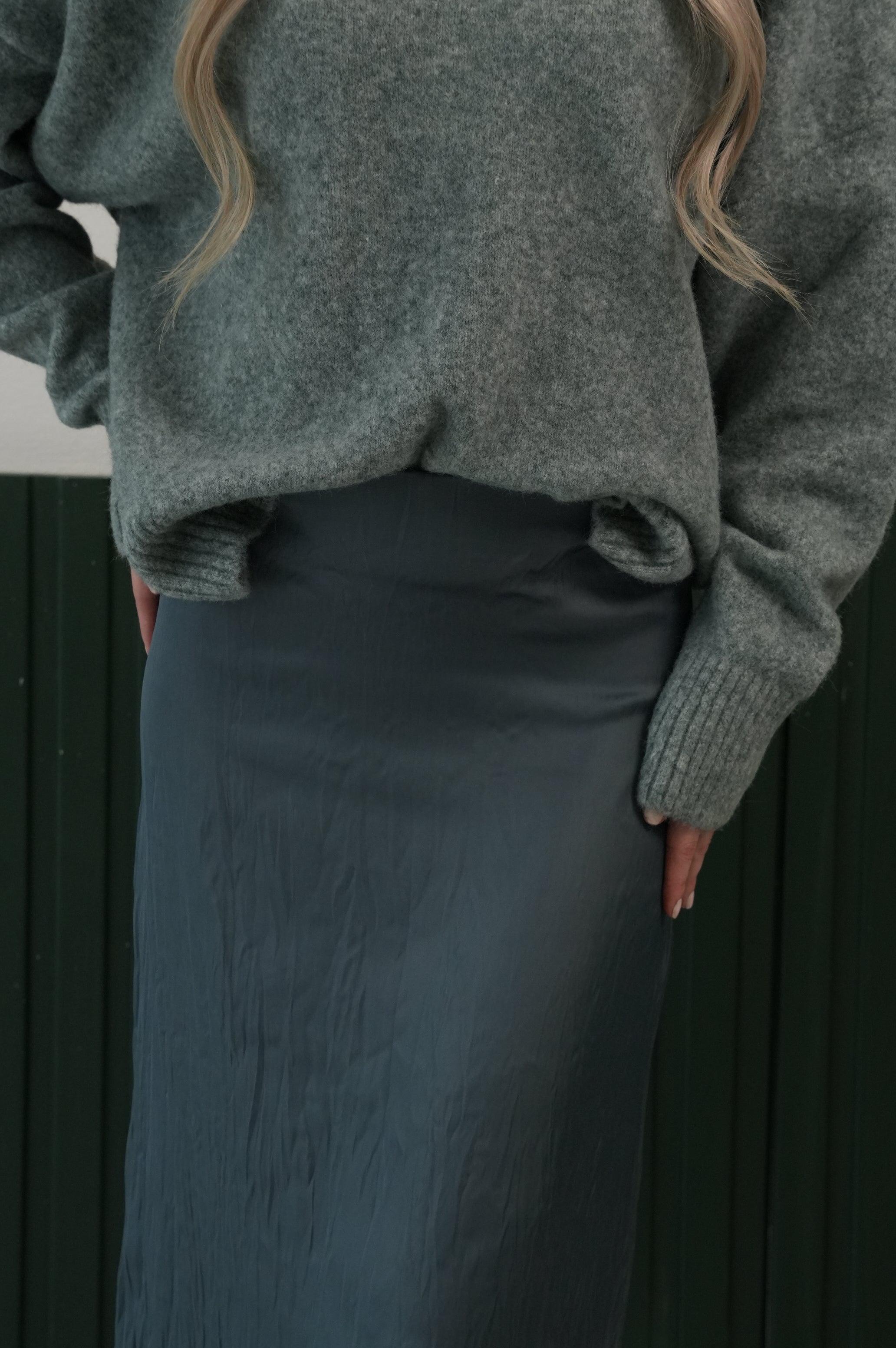 Yüksek Bel Düz Kesim Uzun Etek – Antrasit