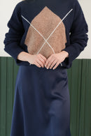 Yüksek Bel Akıcı Form Uzun Etek – Lacivert