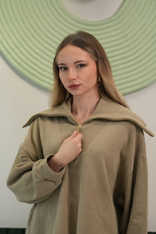 Fermuarlı Yaka Relax Fit Takım