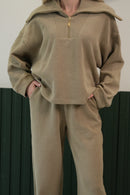 Fermuarlı Yaka Relax Fit Takım