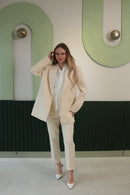 Oversize Kesim Klasik Blazer Ceket - Ekru