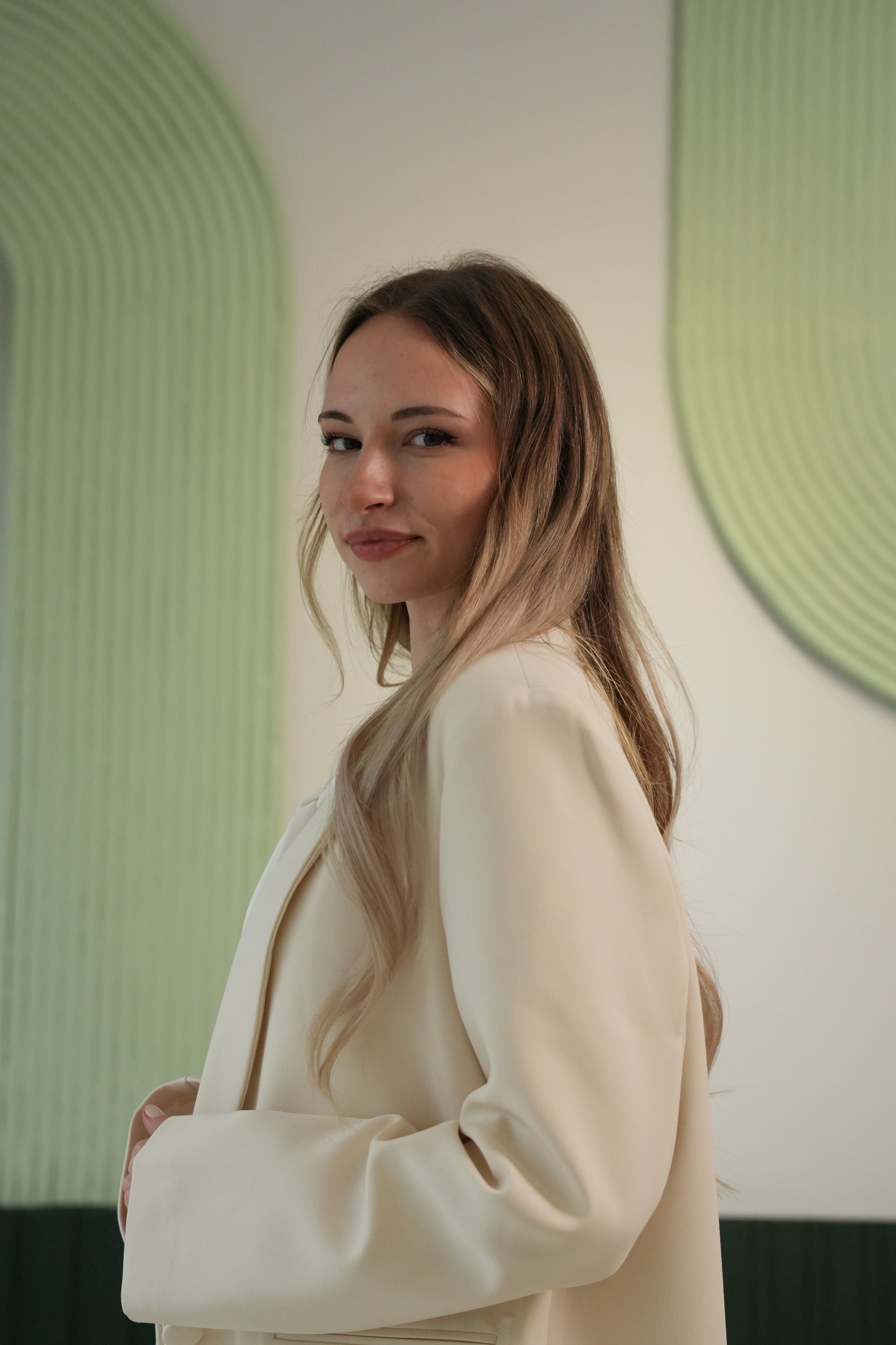 Oversize Kesim Klasik Blazer Ceket - Ekru