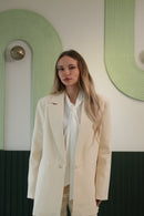 Oversize Kesim Klasik Blazer Ceket - Ekru
