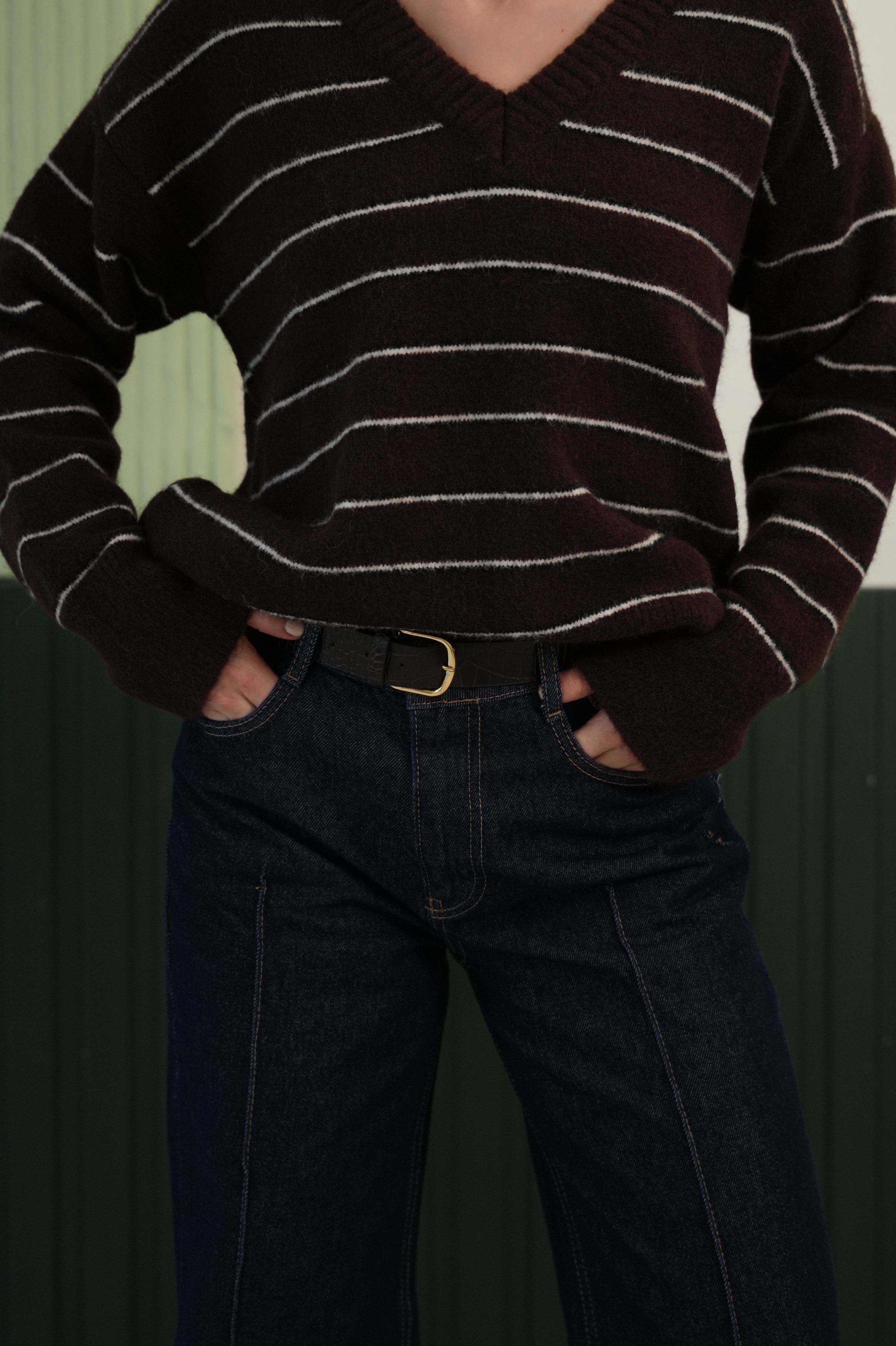 Yüksek Bel Geniş Paça Jean Pantolon - Lacivert