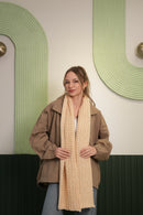 Kalın Örgü Bej Atkı