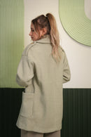 Yumuşak Dokulu Oversize Mint Kaban