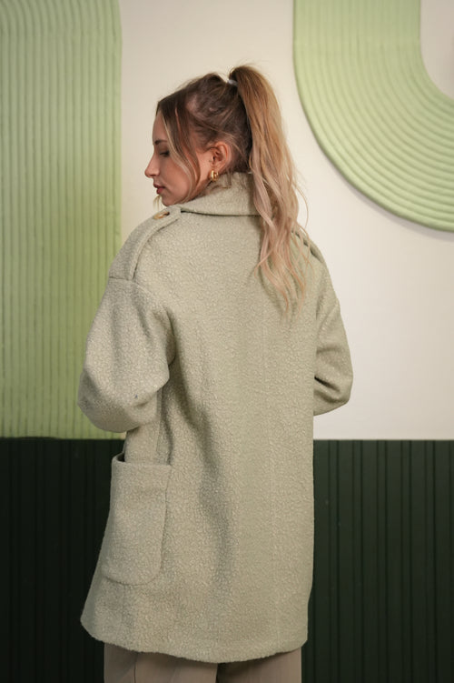 Yumuşak Dokulu Oversize Mint Kaban