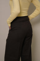 Antrasit Yüksek Bel Bol Paça Kumaş Pantolon