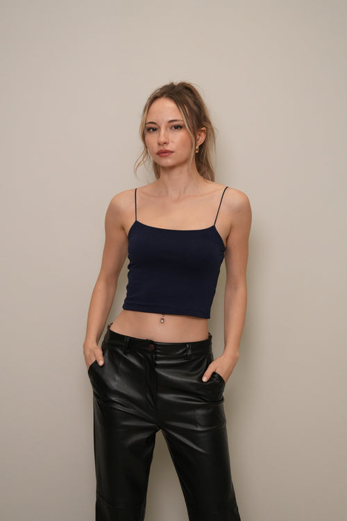 Kadın İnce Askılı Basic Atlet – Lacivert