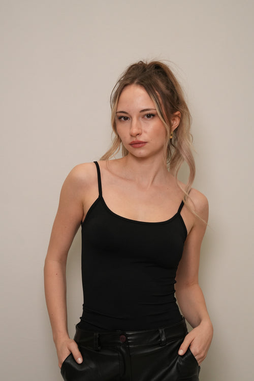 Kadın İnce Askılı Basic Atlet – Siyah