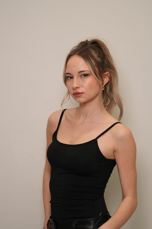 Kadın İnce Askılı Basic Atlet – Siyah